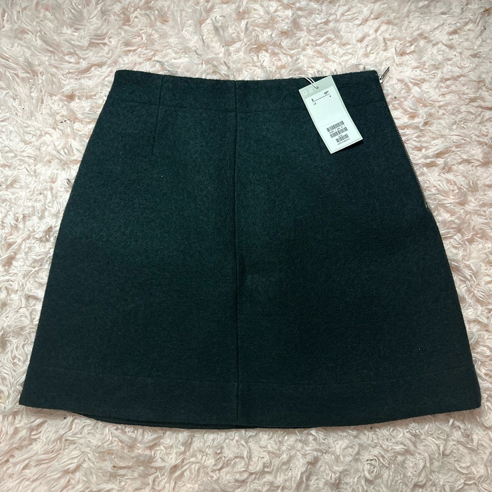 COS Dark Green Wool-Blend Mini Skirt NWT